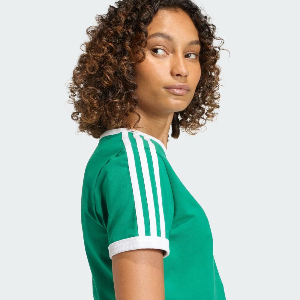 Koszulka damska adidas Originals 3-Stripes Slim KD3681- zielona