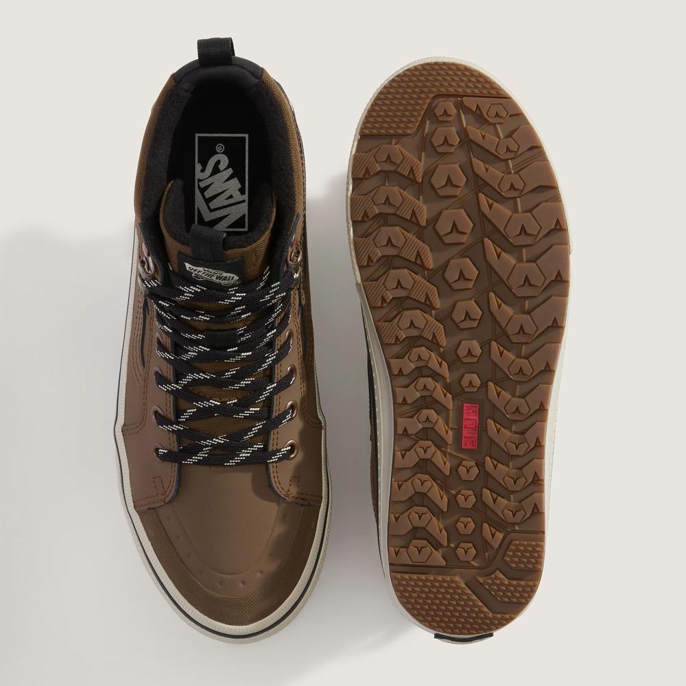 Buty męskie Vans SK8-Hi Waterproof VN000DAQ91K1 - brązowe