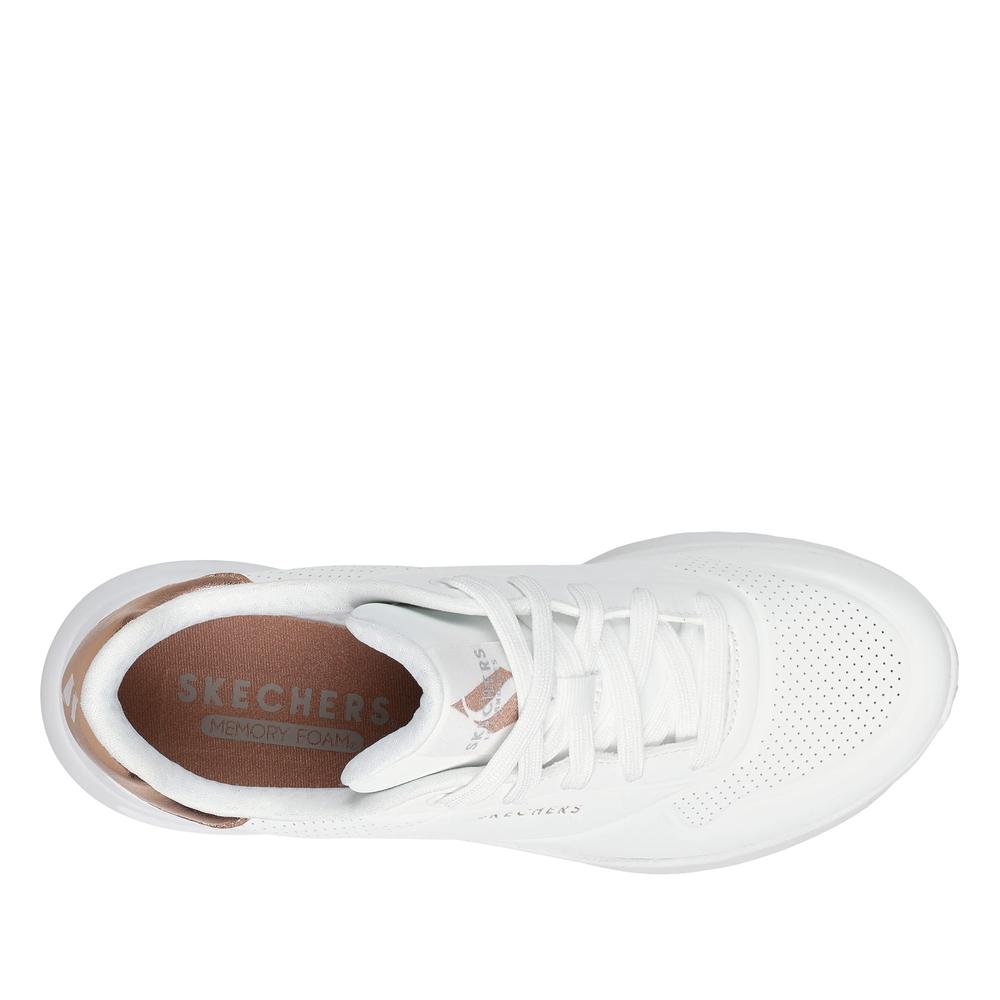 Buty damskie Skechers Uno Lite Shimmer Along 177291WHT - białe