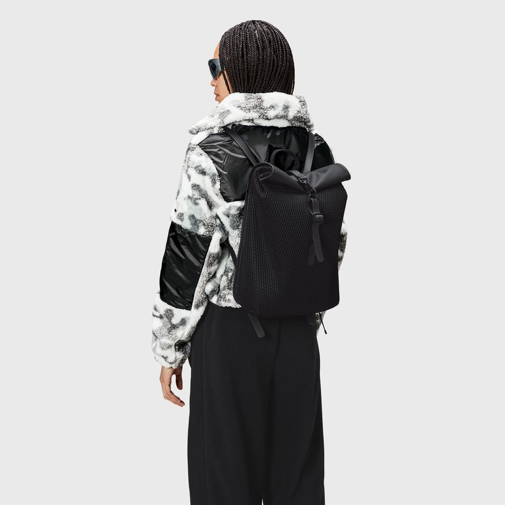 Plecak Rains Rolltop Rucksack Mesh 13340-01 - czarny