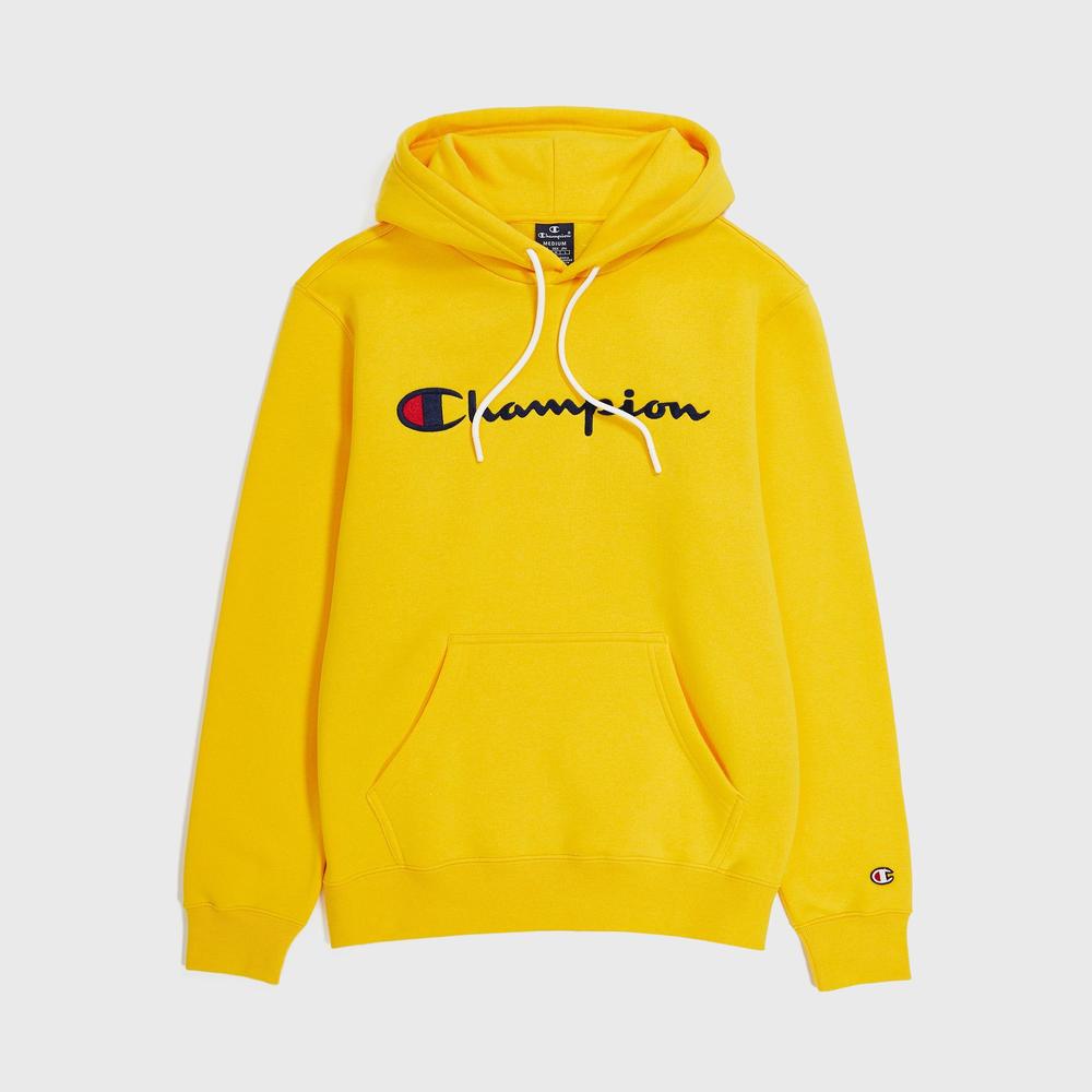 Bluza Champion Embroidered Script Logo Hoodie 219203-YS074 - żółta