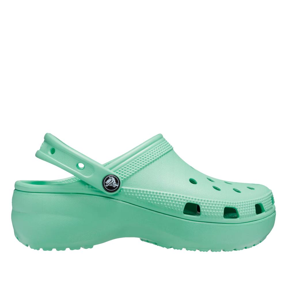 Klapki Crocs Classic Platform Clog 206750-3UG - zielone