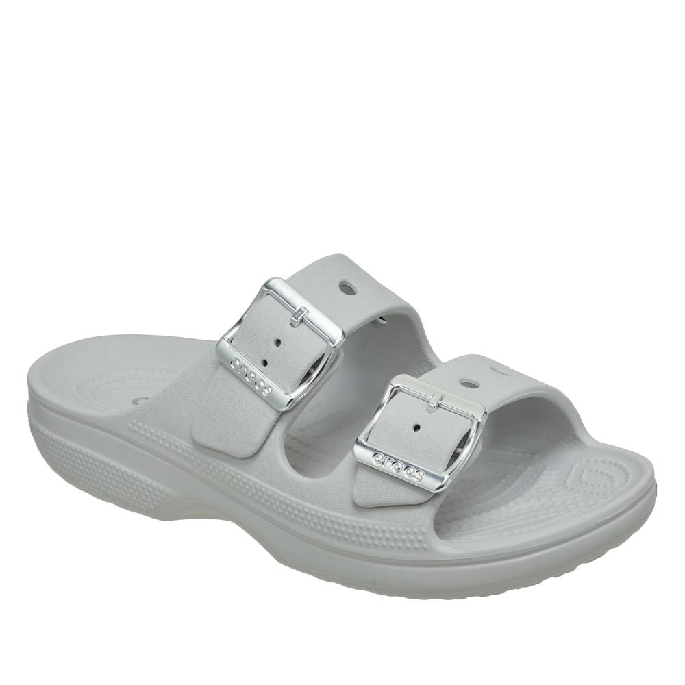 Klapki damskie Crocs Metallic Buckle Saturday 213316-1FT - szare