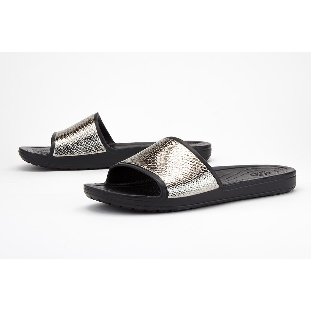 CROCS SLOANE METALLIC TEXTURE SLIDE > 205737-0FG