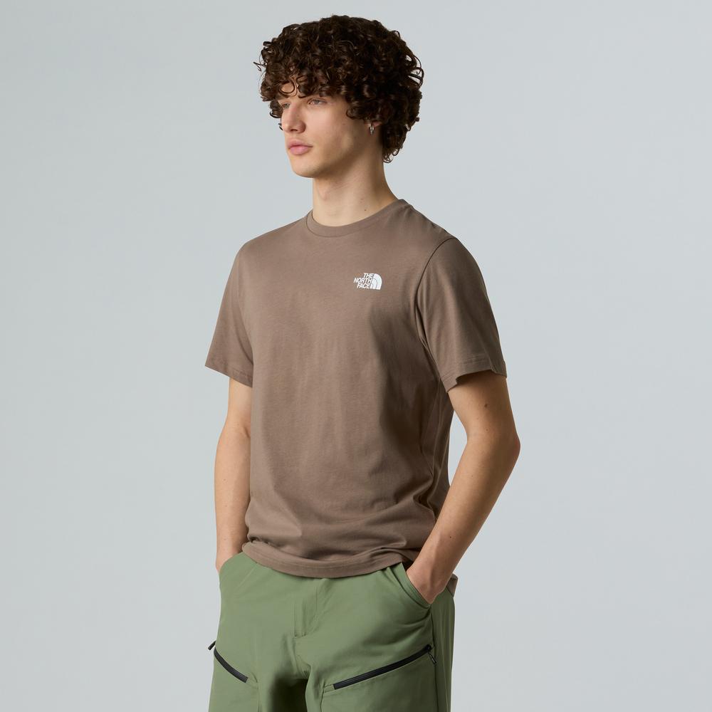 Koszulka męska The North Face Redbox 0A87NPE1Q1 - brązowa