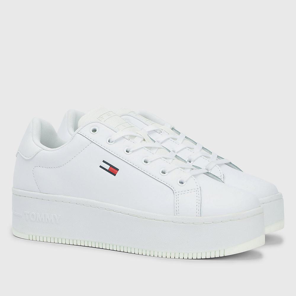 Buty Tommy Jeans Flatform Essential EN0EN02043-YBR - białe
