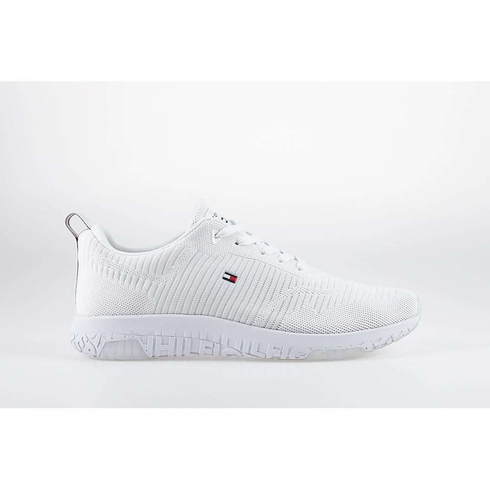 Buty Tommy Hilfiger Corporate Knit Rib Runner FM0FM02838-YBR - białe