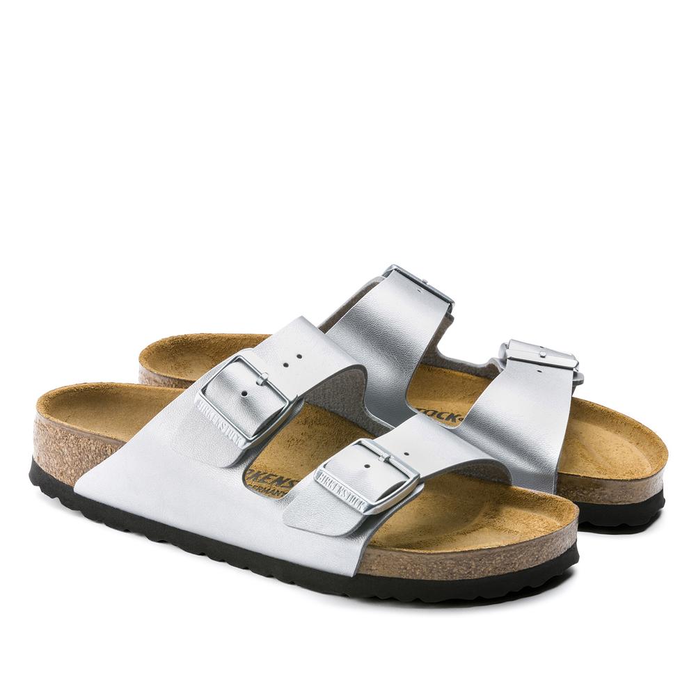 Klapki Birkenstock Arizona Birko-Flor 1012282 - srebrne