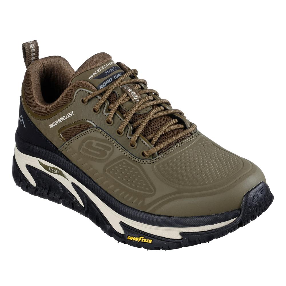 Buty męskie Skechers Relaxed Fit Arch Fit Road Walker Recon 237333OLBK - zielone