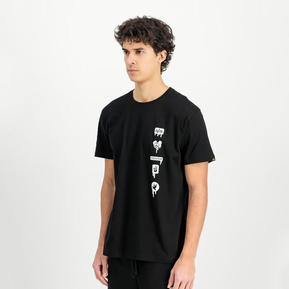 Koszulka męska Alpha Industries Freedom 15653903 - czarna
