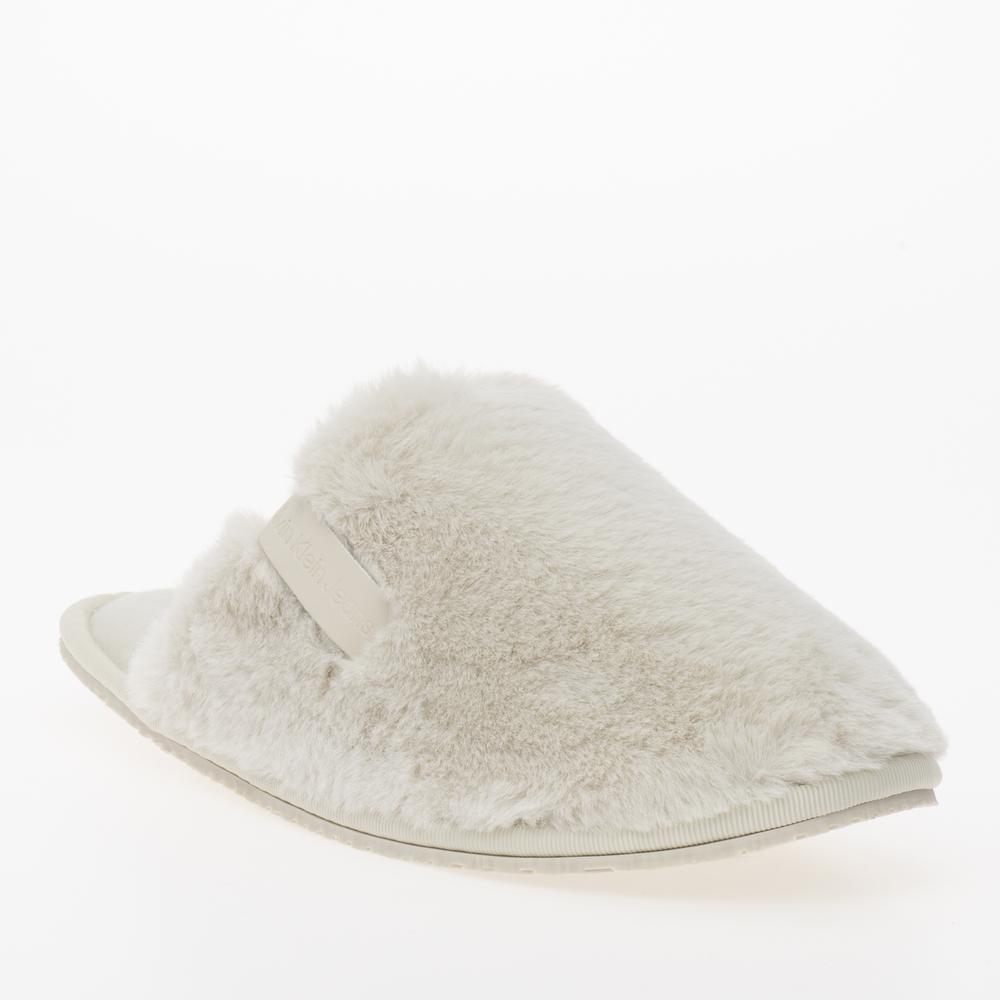 Buty Calvin Klein Hotel Slipper Fur After Glow YW0YW01593-ACF - białe