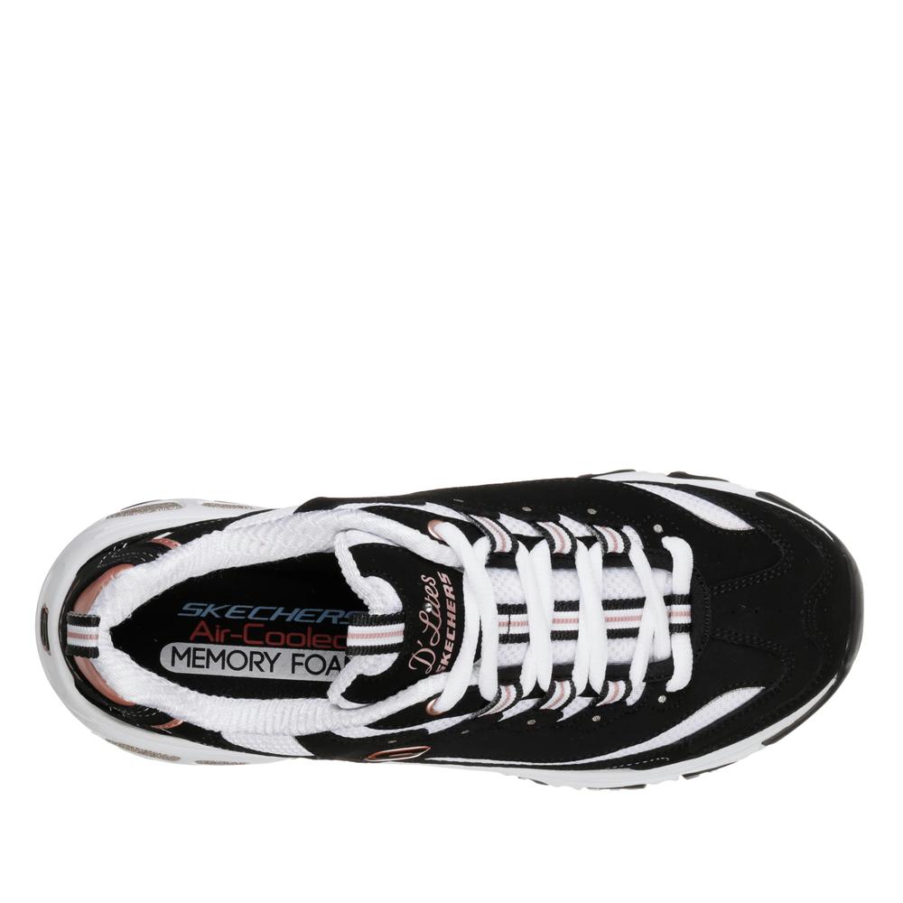 Buty damskie Skechers D'Lites Roam Around 13154BKRG - czarne