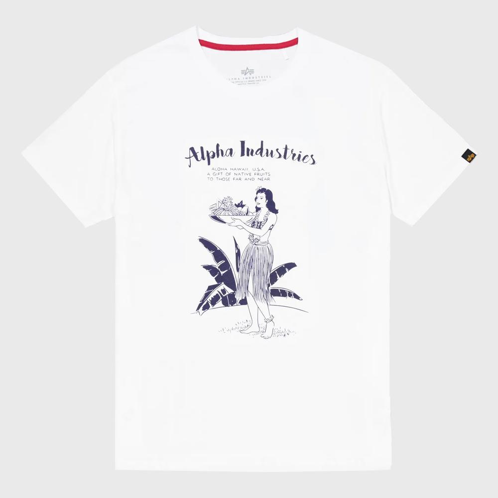 Koszulka męska Alpha Industries Hawaii 15652509 - biała