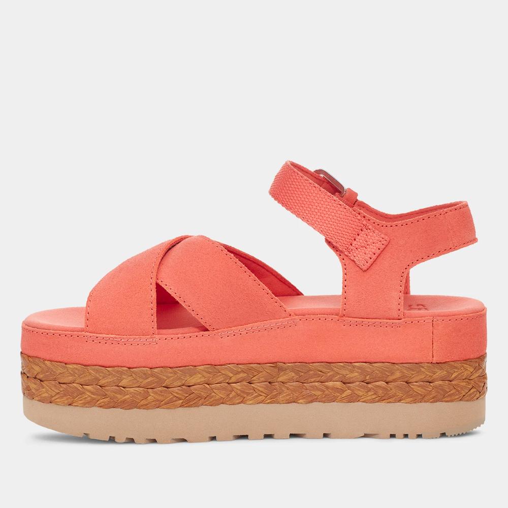 Sandały Ugg Aubrey Platform Sandal 1152711-VCRL - pomarańczowe