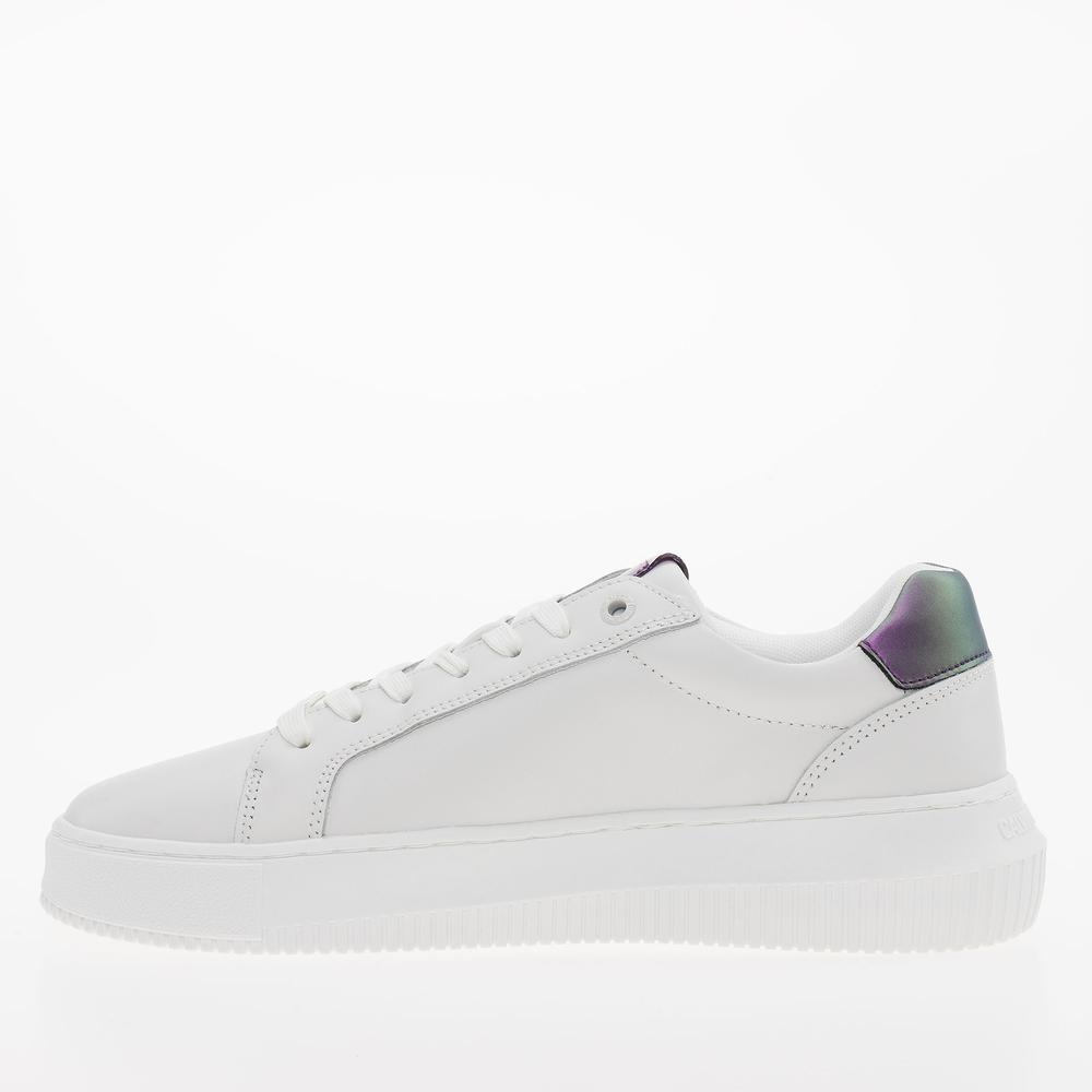 Buty Calvin Klein Chunky Cupsole Laceup Lth Wn YW0YW01202-01W - białe