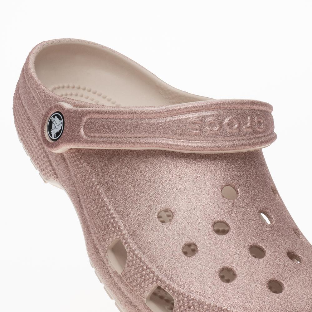 Klapki Crocs Classic Glitter Clog K 206993-6WV - różowe