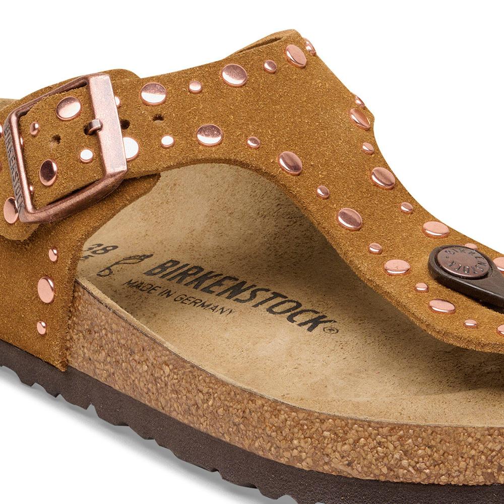 Japonki damskie Birkenstock Gizeh Rivet 1031649 - brązowe