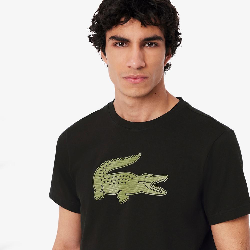 Koszulka Lacoste Sport 3D Print Crocodile Breathable Jersey TH2042-I6Z - czarna