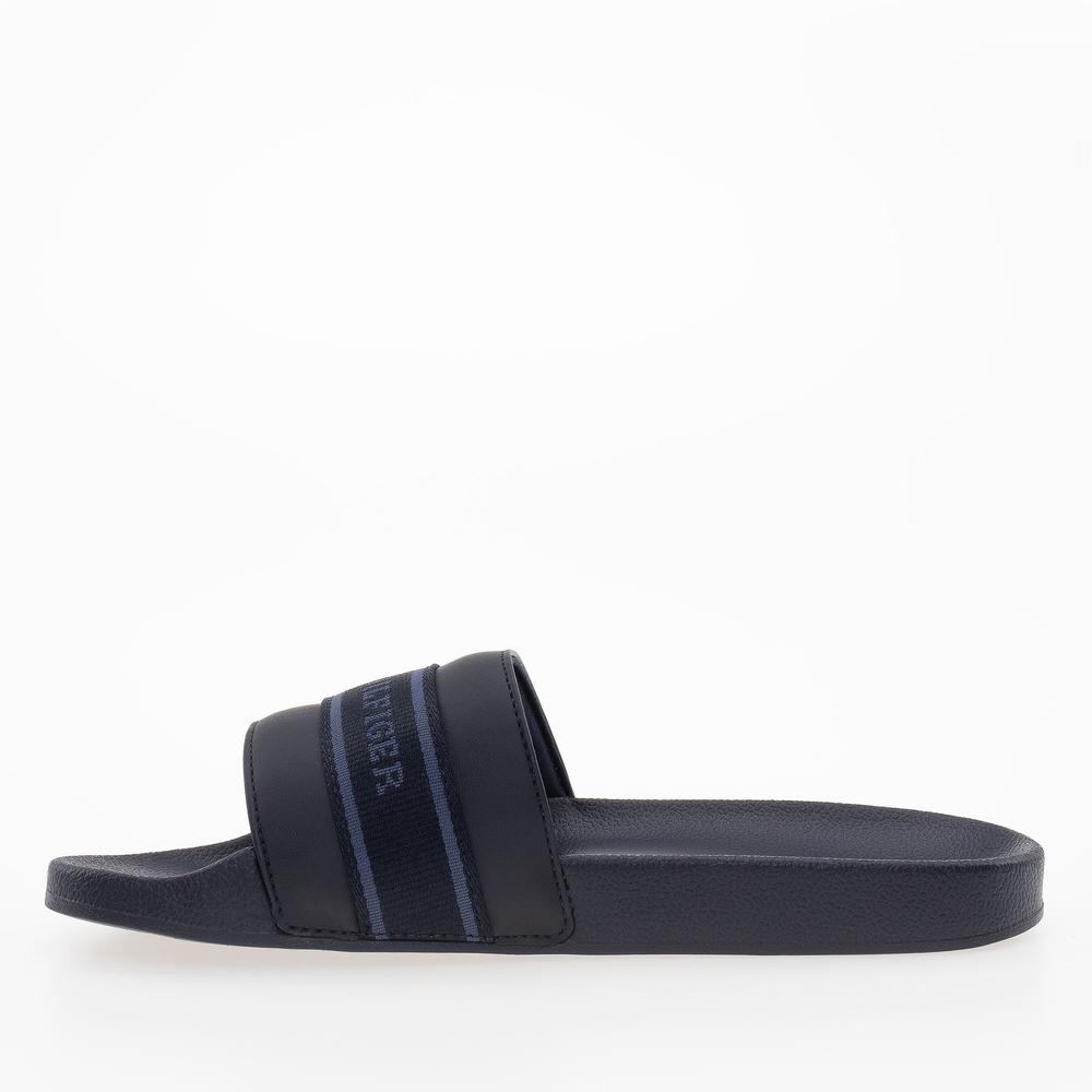 Klapki Tommy Hilfiger Poolside With Webbing Slide FW0FW08529-DW6 - czarne