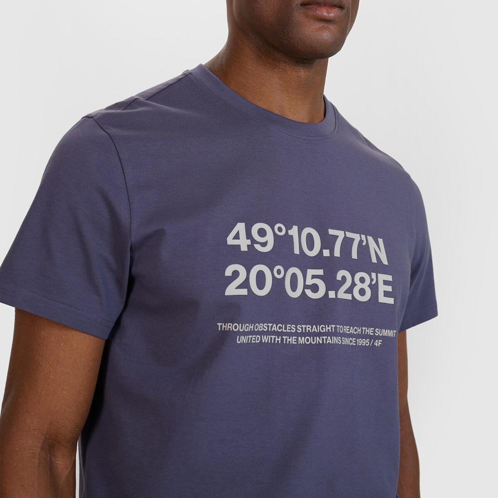 Koszulka męska 4F WSS25TTSHM220922S - fioletowa