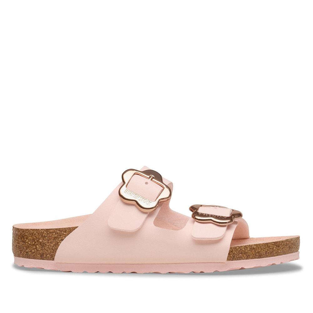 Klapki młodzieżowe Birkenstock Arizona Flower Buckle 1031703 - różowe