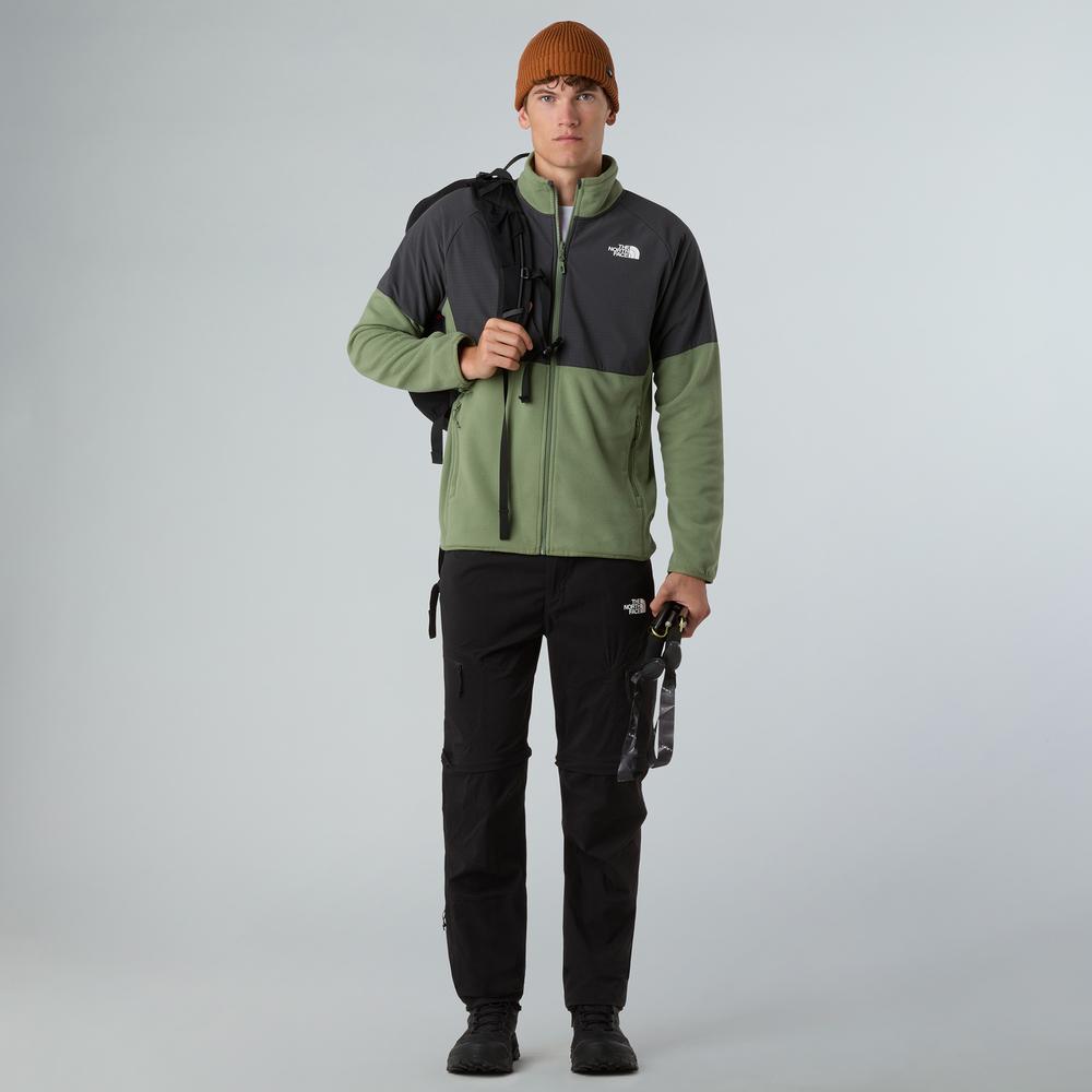 Bluza męska The North Face 100 Glacier Heavyweight Full-Zip Fleece 0A89JGDKI1 - zielono-czarna