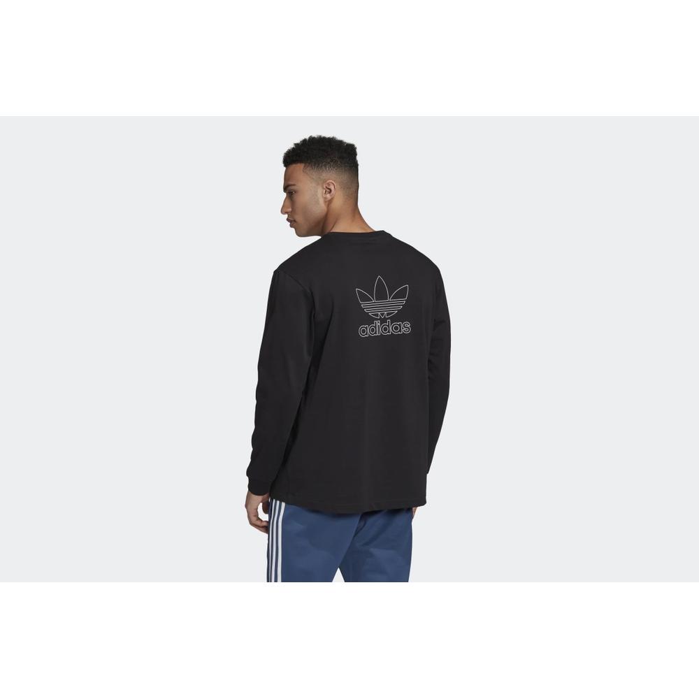ADIDAS BACK + FRONT PRINT TREFOIL LONG SLEEVE TEE > GE0859