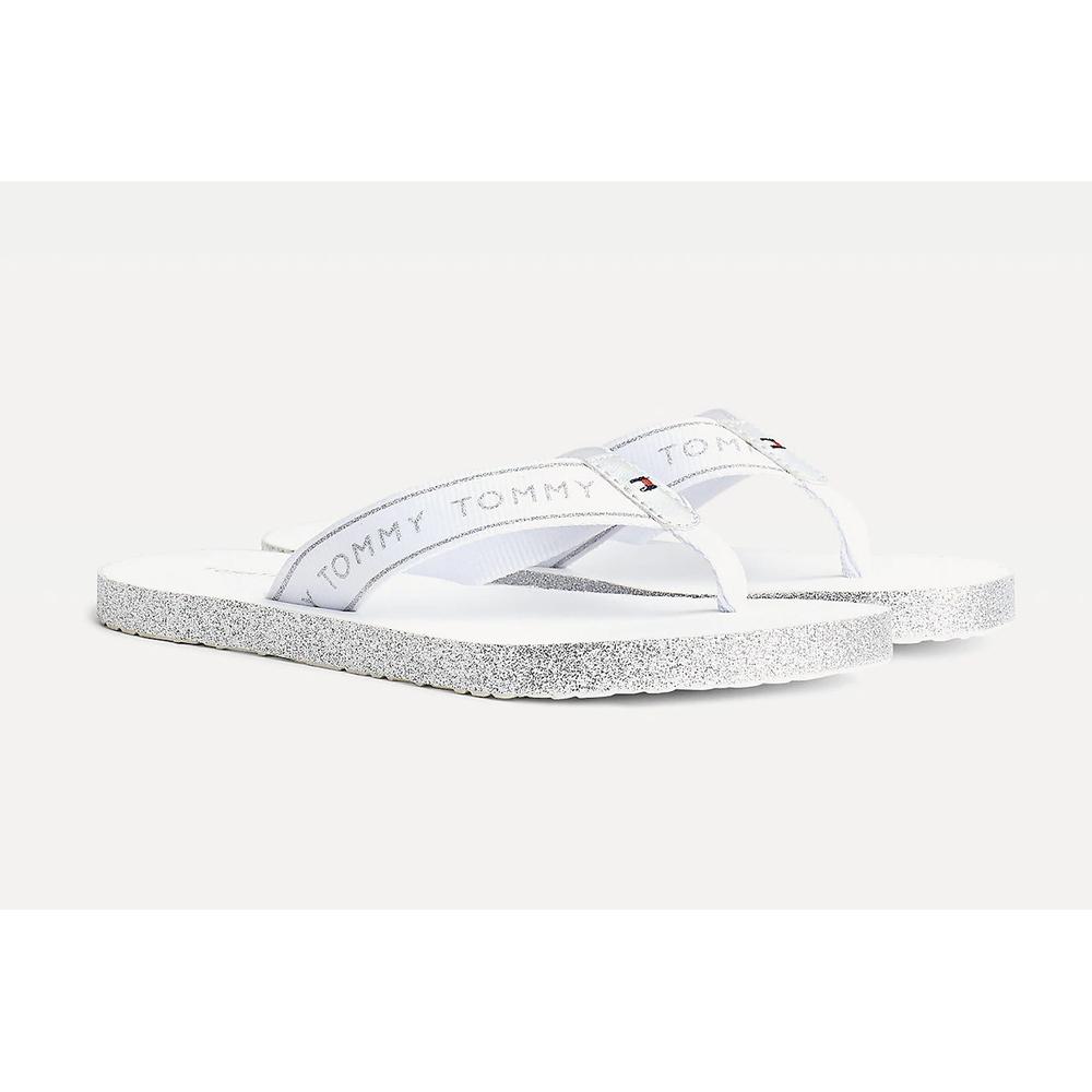 TOMMY HILFIGER GLITTER FLAT BEACH SANDAL > FW0FW04804-YBS