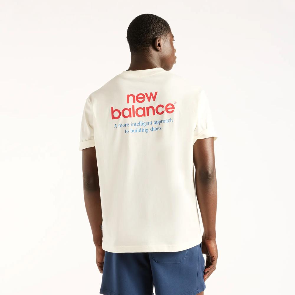 Koszulka męska New Balance Intelligent MT62G7MGAGA - beżowa