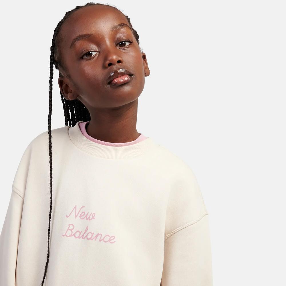 Bluza dziecięca New Balance LAKG0203BIS - beżowa