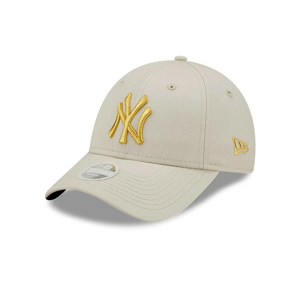 Czapka z daszkiem New Era New York Yankees Metallic Logo 9FORTY 60222491 - kremowa