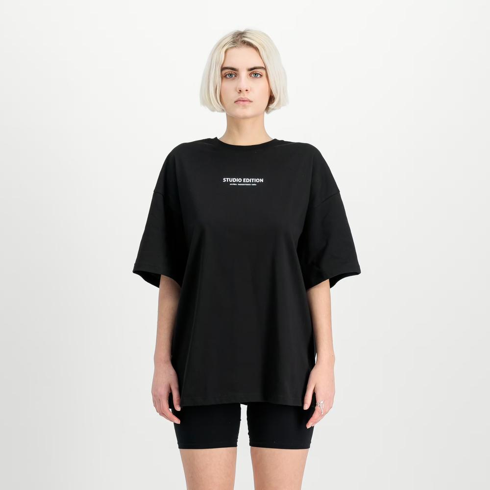 Koszulka męska Alpha Industries Logo Backprint 15606203 - czarna