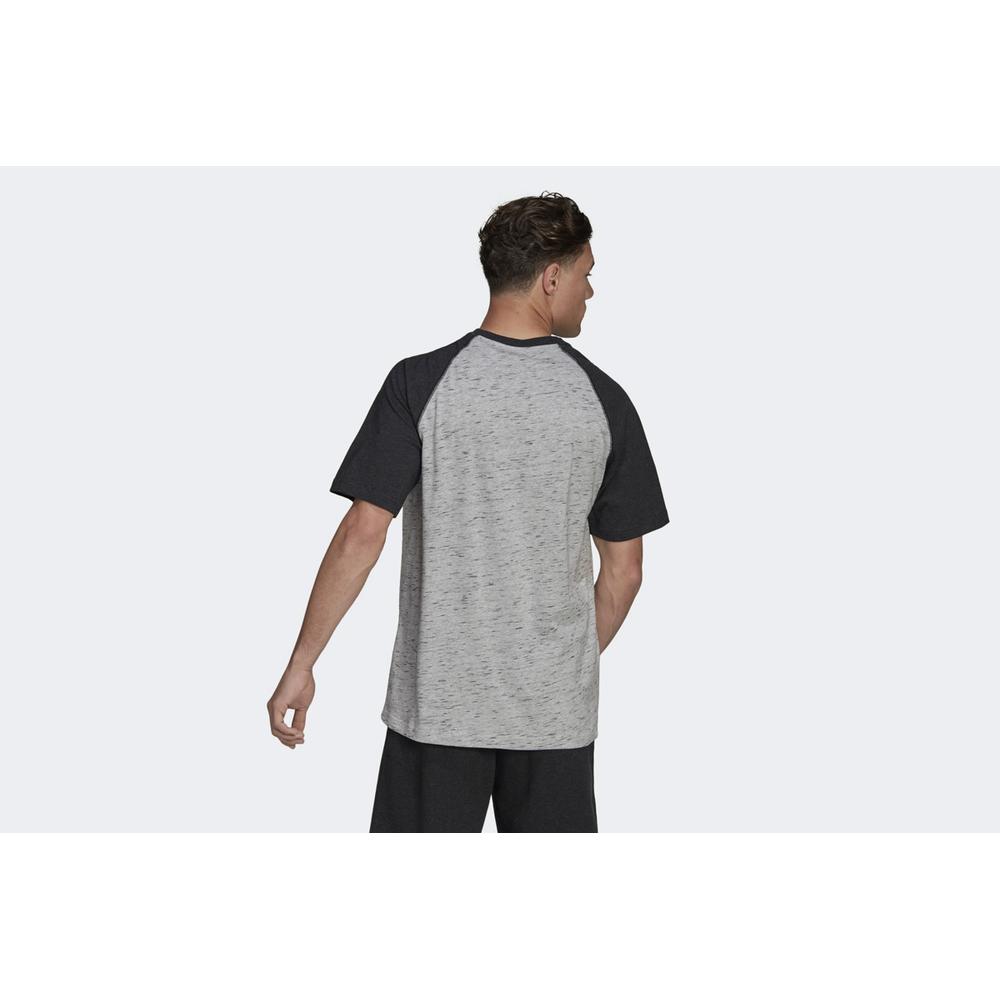 Koszulka adidas Essentials Melange Reglan HE1796 - szaro-czarna