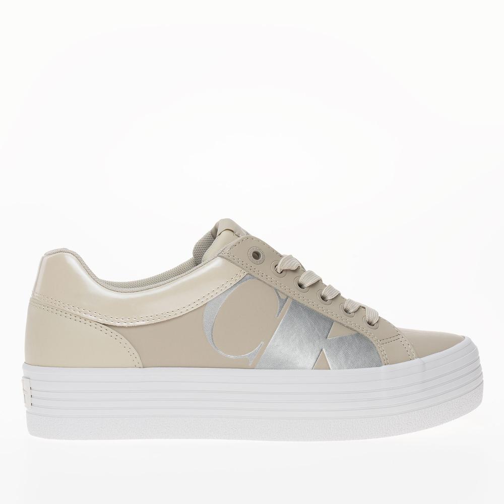 Buty Calvin Klein Bold Vulc Flatform Low Leather NBS MET YW0YW01414-02X - beżowe