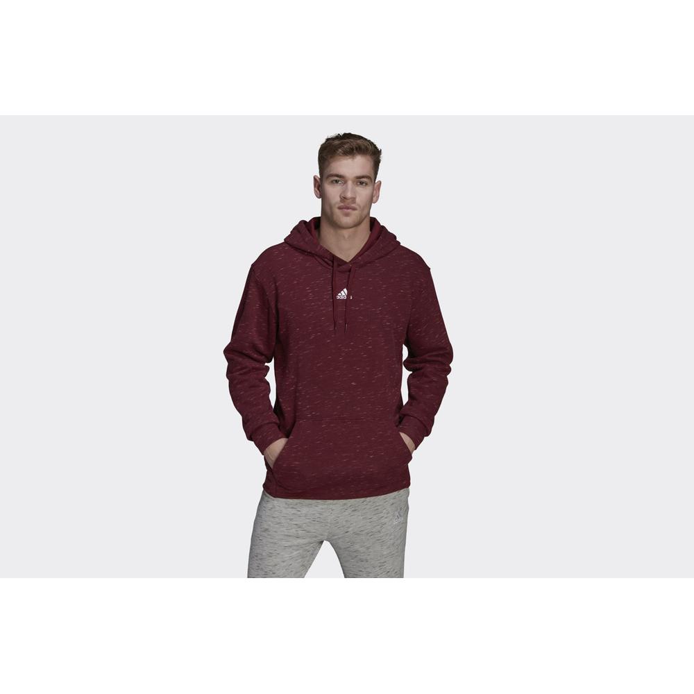 Bluza adidas Essentials Melange French Terry Hoodie HE1802 - bordowa