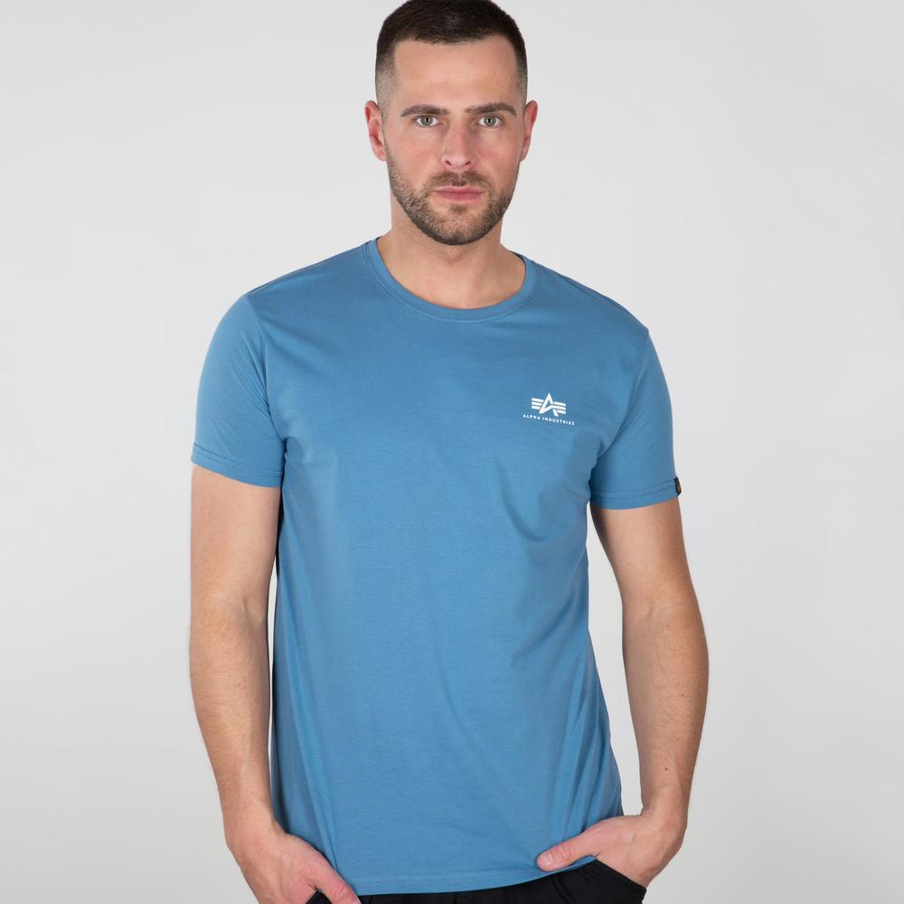 Koszulka męska Alpha Industries Basic T Small Logo 188505538 - niebieska
