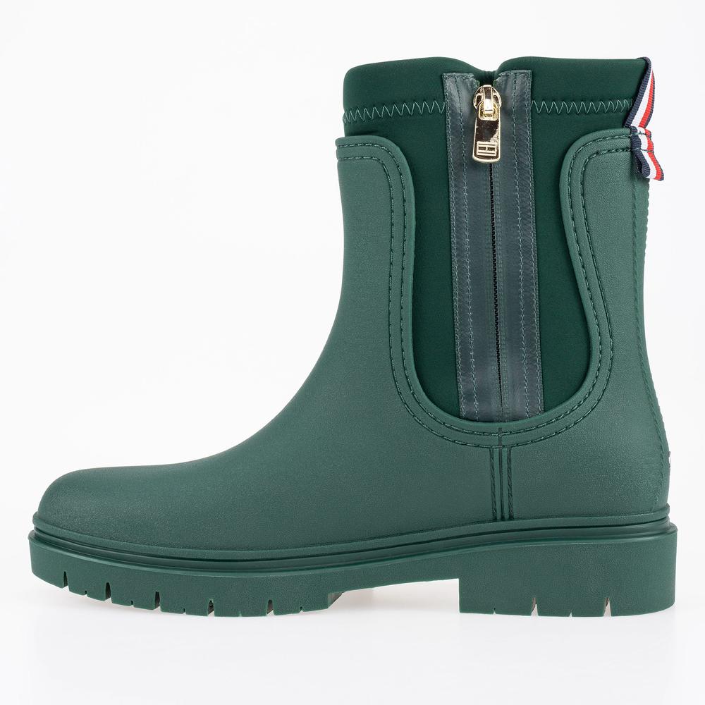Buty Tommy Hilfiger Rain Boot Ankle FW0FW06775-MBP - zielone