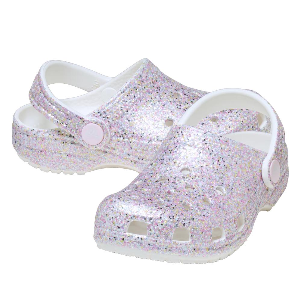 Klapki dziecięce Crocs Classic Fantasy Glitter Clog 212562-100 - multikolor