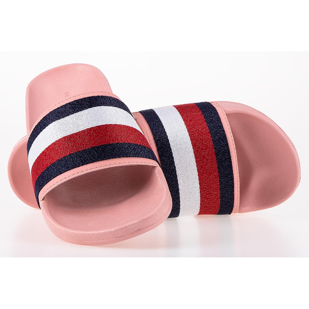 Tommy Hilfiger Signature Shimmer Pool SLides > FW0FW05658-TQS