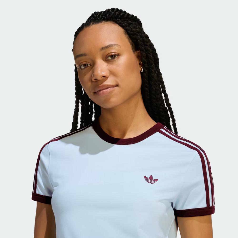 Koszulka damska adidas Originals 3-Stripes Slim KD3684 - niebieska