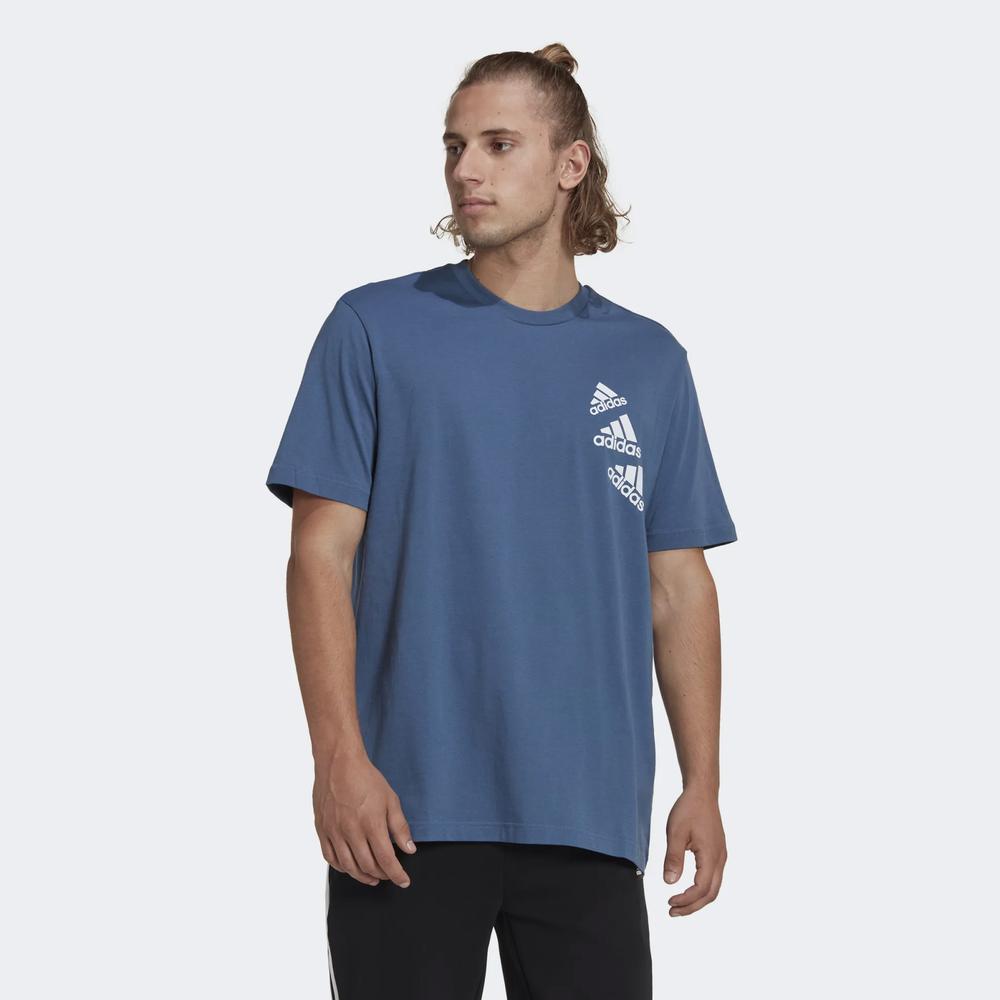 Koszulka adidas Essentials BrandLove HL9381 - niebieska
