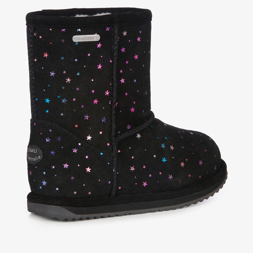 Buty dziecięce Emu Australia Sparkle Brumby K13100BLAK - czarne