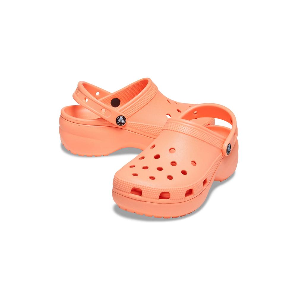 Klapki Crocs Classic Platform Clog 206750-83E - pomarańczowe