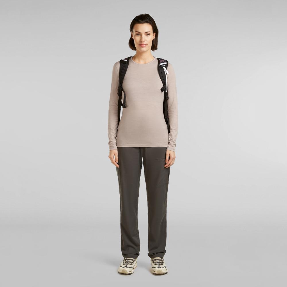 Koszulka damska Icebreaker Merino 200 Oasis Long Sleeve Crewe 1043750LH1 - beżowa