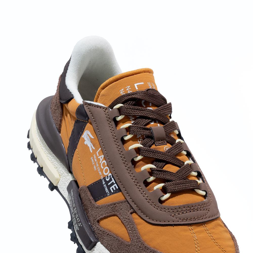 Buty męskie Lacoste Elite Active 752SMA0087-05B - brązowo-pomarańczowe