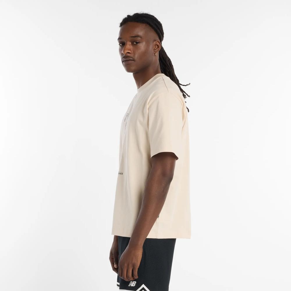 Koszulka męska New Balance MT53611BIS - beżowa
