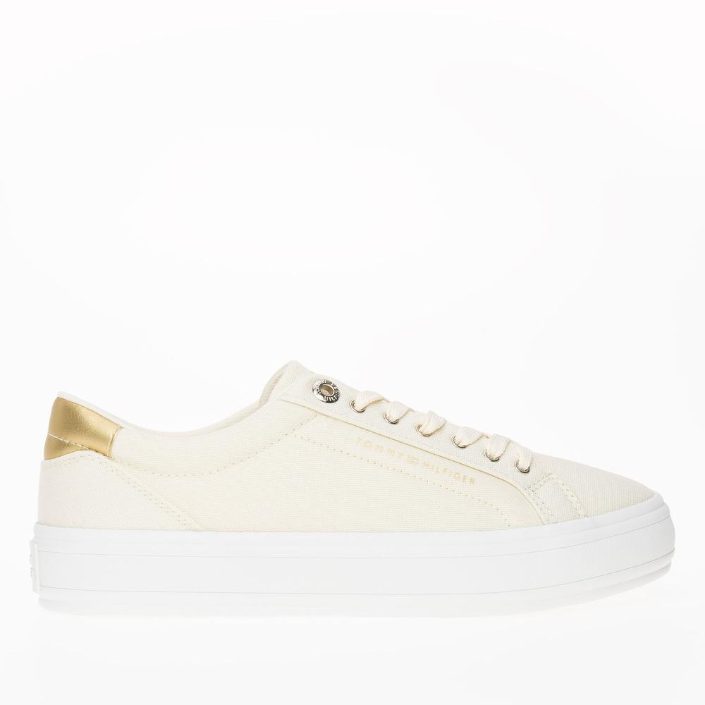 Buty Tommy Hilfiger Essential Vulc Canvas FW0FW07682-AEF - beżowe