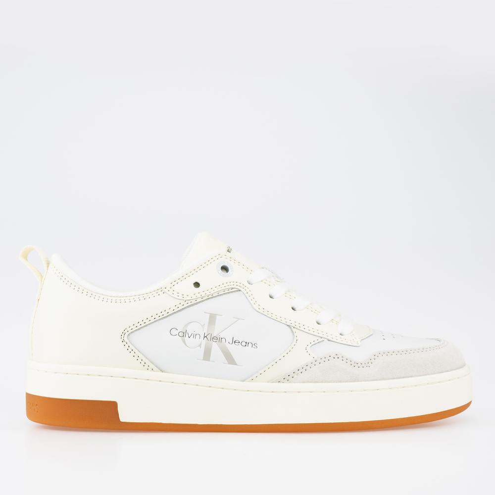 Buty Calvin Klein Basket Cupsole Low Leather Mono YW0YW00876-02X - białe