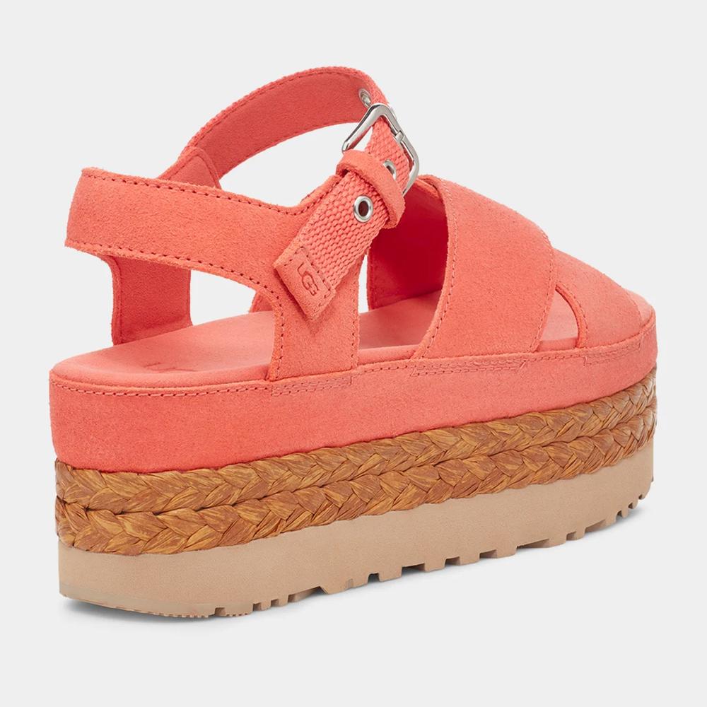 Sandały Ugg Aubrey Platform Sandal 1152711-VCRL - pomarańczowe