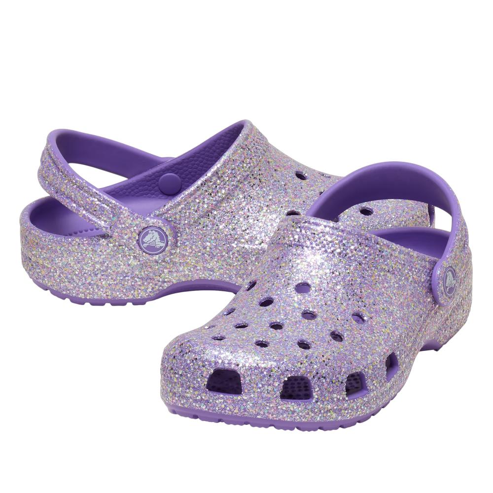 Klapki młodzieżowe Crocs Classic Fantasy Glitter Clog 212561-510 - fioletowe